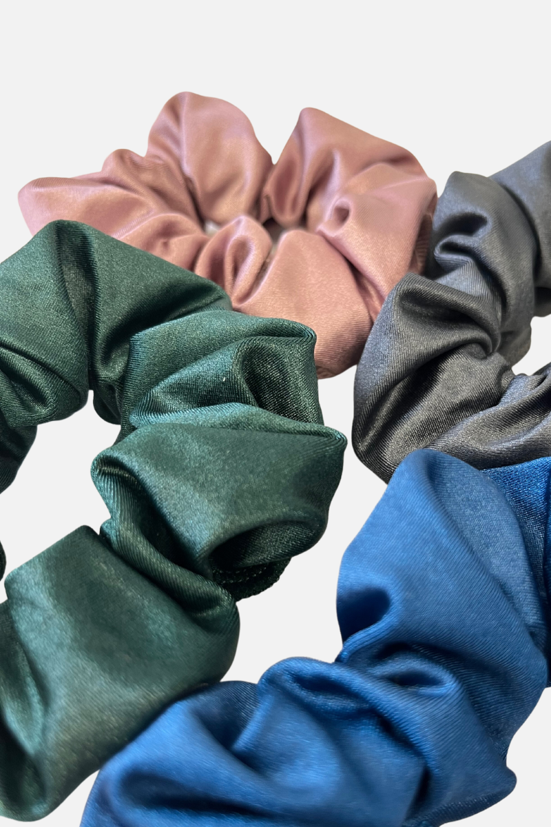 Green Wetlook Lycra Scrunchie
