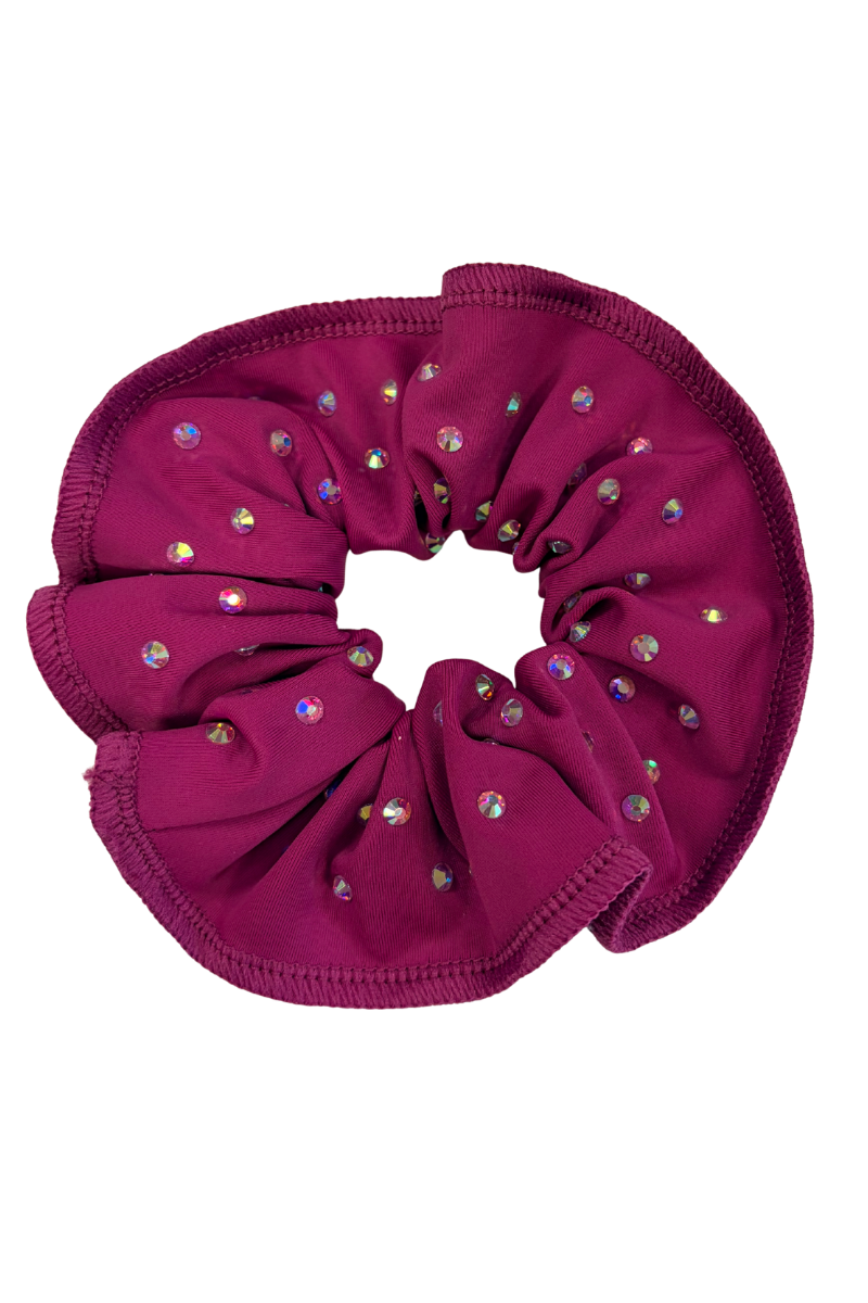 PLUM LYCRA SCRUNCHIE WITH STONES