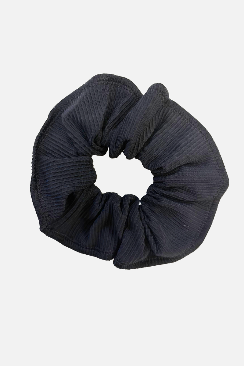 Black Ribbed Lycra Scrunchie