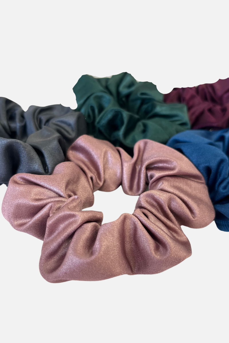 Pink Wetlook Lycra Scrunchie