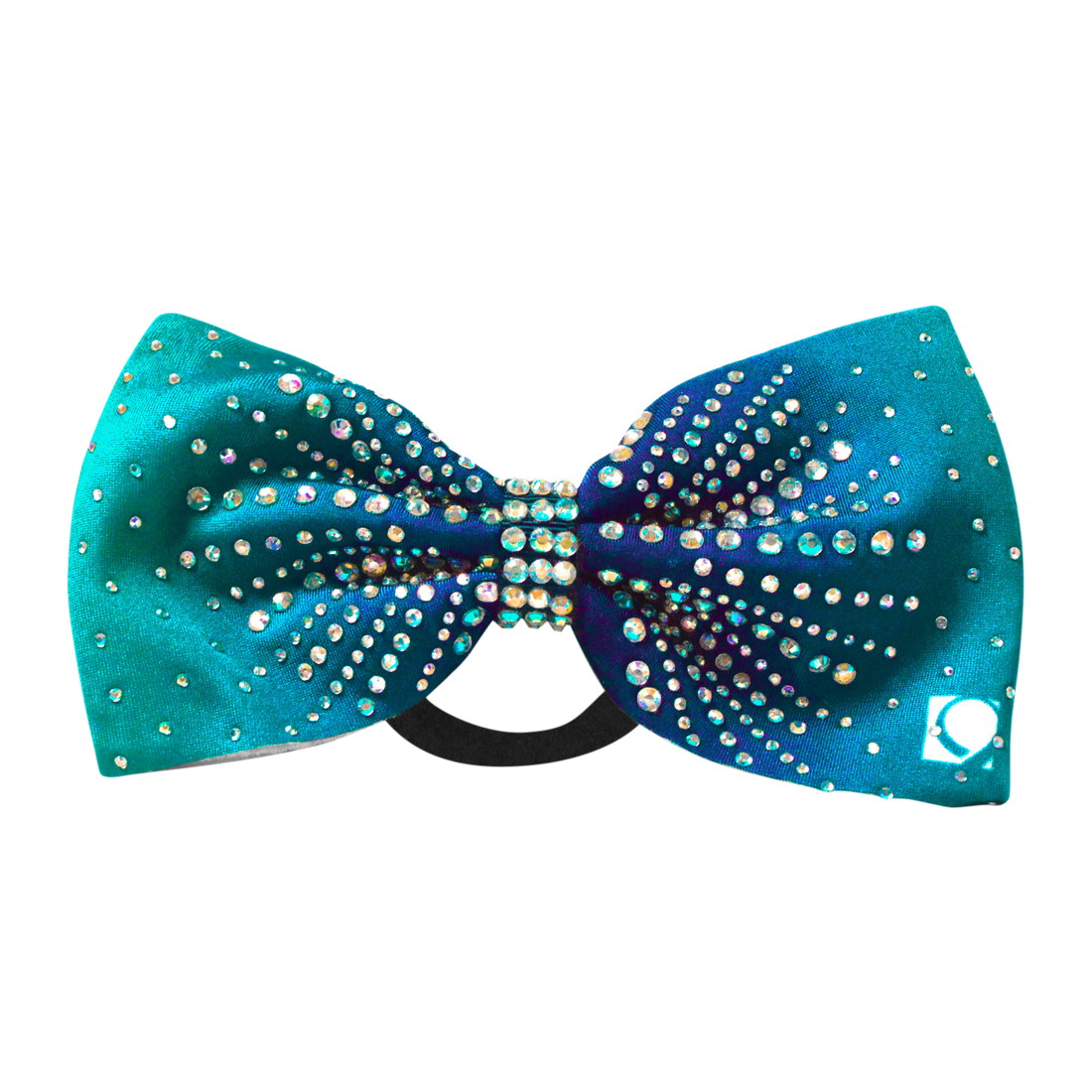 Teal to Navy Rhinestone Bow