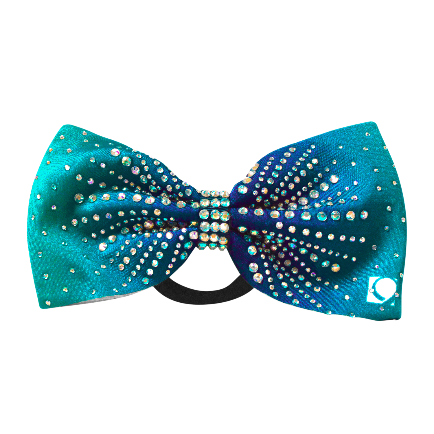 Teal to Navy Rhinestone Bow